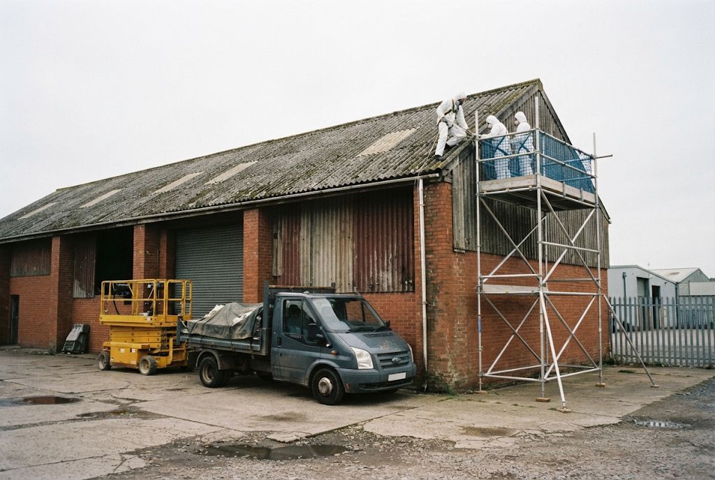 Crew on an industrial unit roof